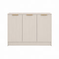 Buffet de rangement 3 portes beige en panneaux de particules rectangulaire 120 x 40 x 90 cm