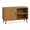 Meuble TV 1 porte coulissante chêne en panneaux de particules 100 x 40 x 75 cm