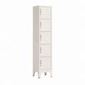 Armoire vestiaire 5 portes blanc cassé en acier rectangulaire 30 x 45 x 180 cm