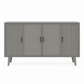 Buffet 4 portes gris en panneaux MDF rectangulaire 160 x 40 x 80 cm