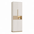 Armoire de chambre 4 portes blanc et chêne clair en panneaux MDF 80 x 40 x 200 cm