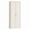 Armoire de chambre 2 portes blanc cassé en MDF rectangulaire 80 x 50 x 190 cm