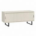 Meuble TV à portes coulissantes crème en MDF rectangulaire 120 x 40 x 60 cm